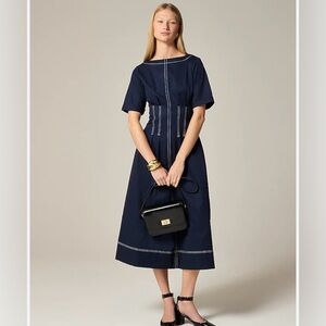 J.Crew short sleeve pintuck midi dress